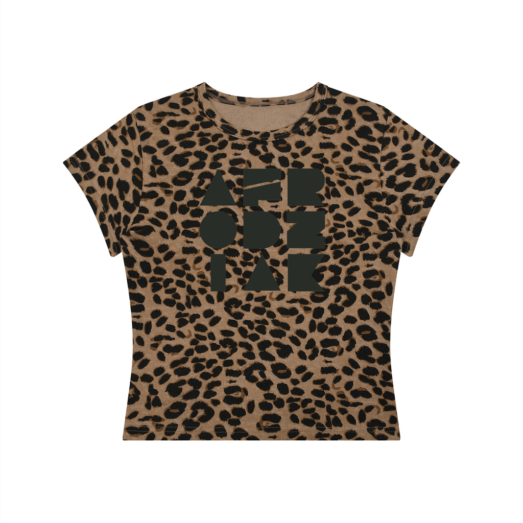 AfroDziak Women’s Leopard Print Crop T-Shirt