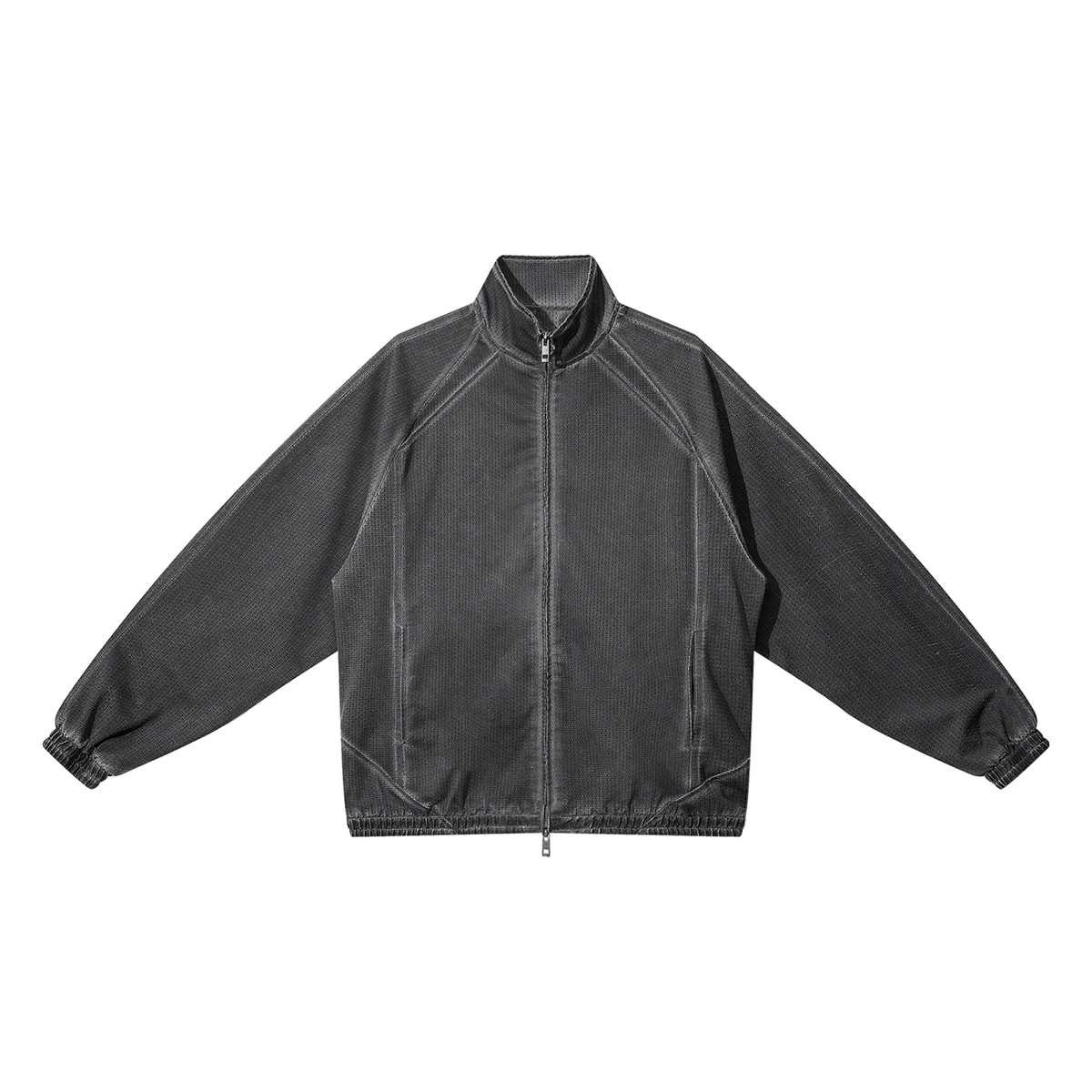 AfroDziak Unisex Vintage Wash Full Zip Mesh Jacket