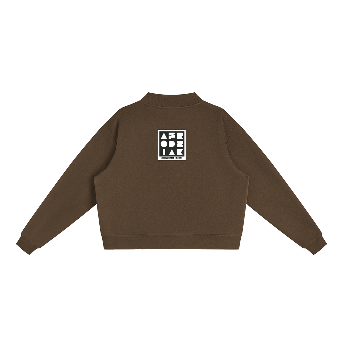 AfroDziak Fleece Mock-Neck Crew Sweatshirt