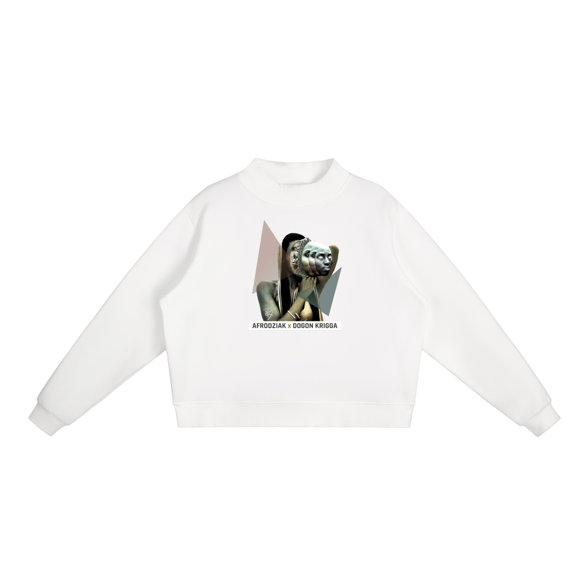 AfroDziak Fleece Mock-Neck Crew Sweatshirt