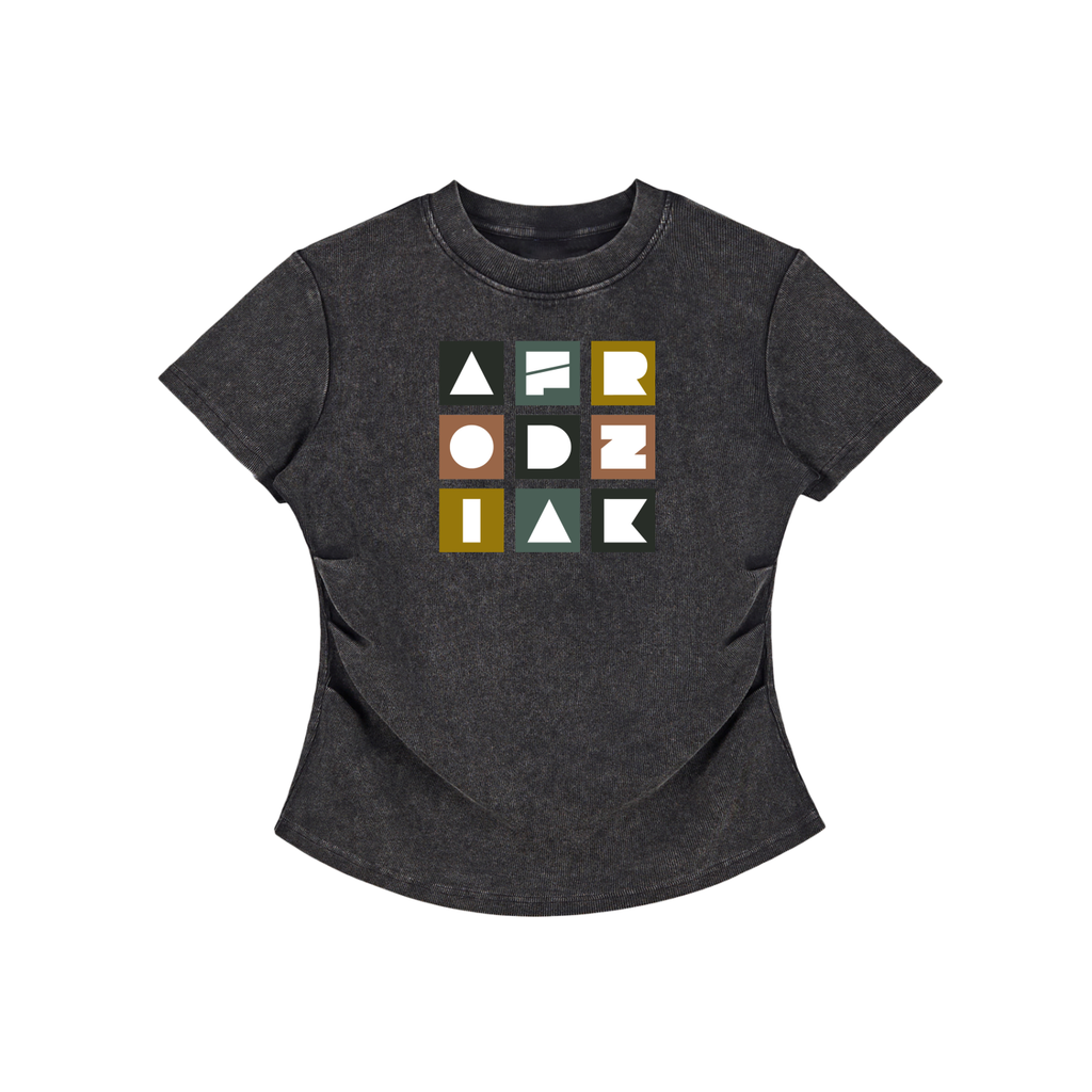 AfroDziak Vintage Washed Bodycon Cotton T-Shirt