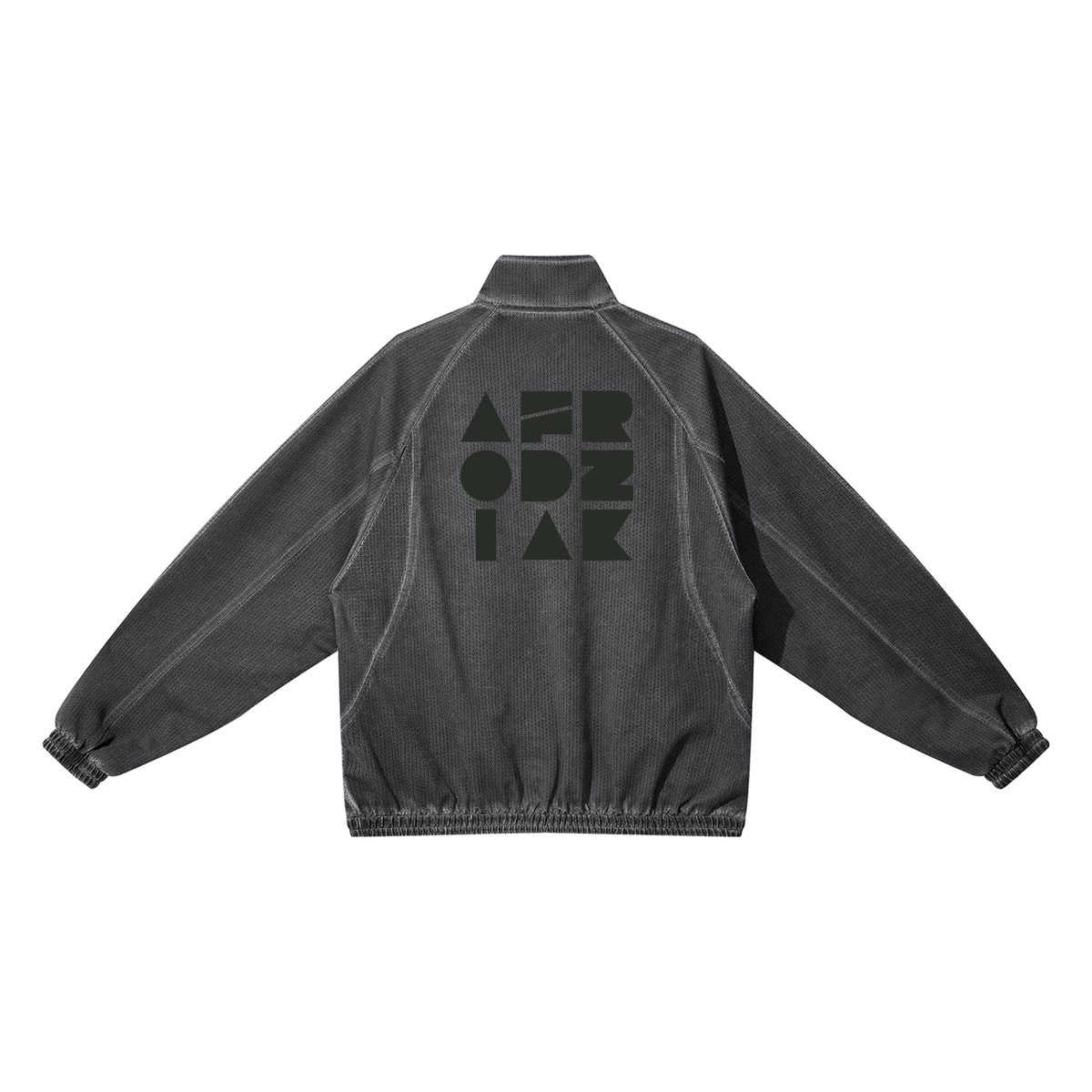 AfroDziak Unisex Vintage Wash Full Zip Mesh Jacket