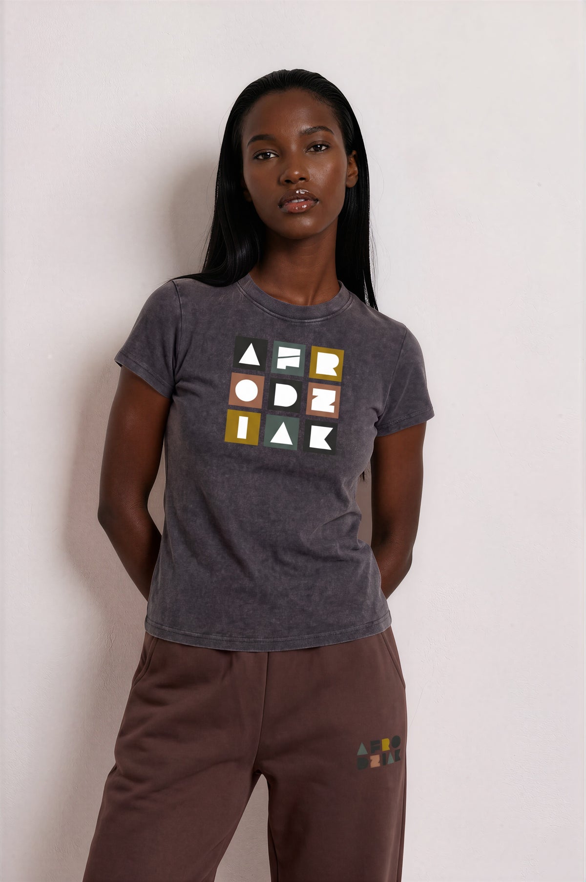 AfroDziak Vintage Washed Bodycon Cotton T-Shirt