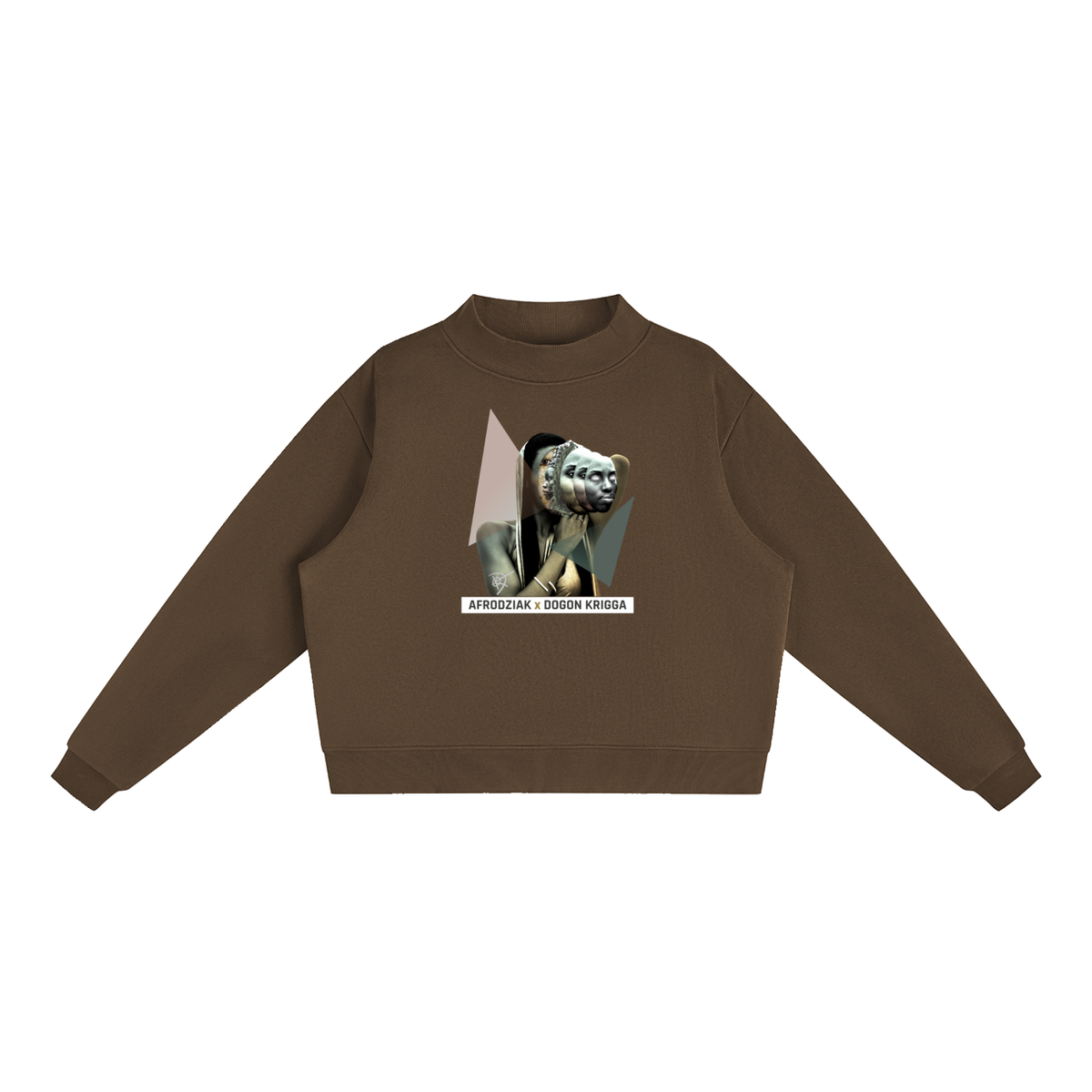 AfroDziak Fleece Mock-Neck Crew Sweatshirt