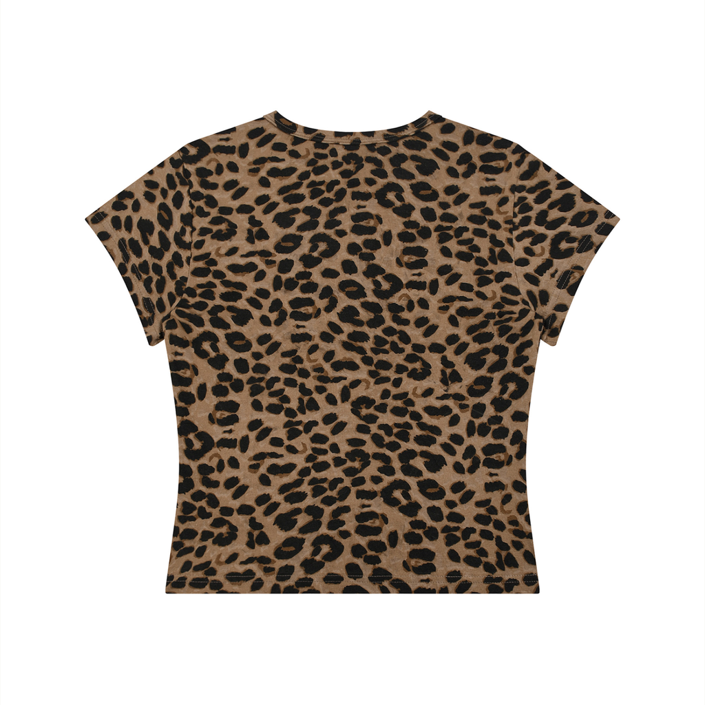 AfroDziak Women’s Leopard Print Crop T-Shirt