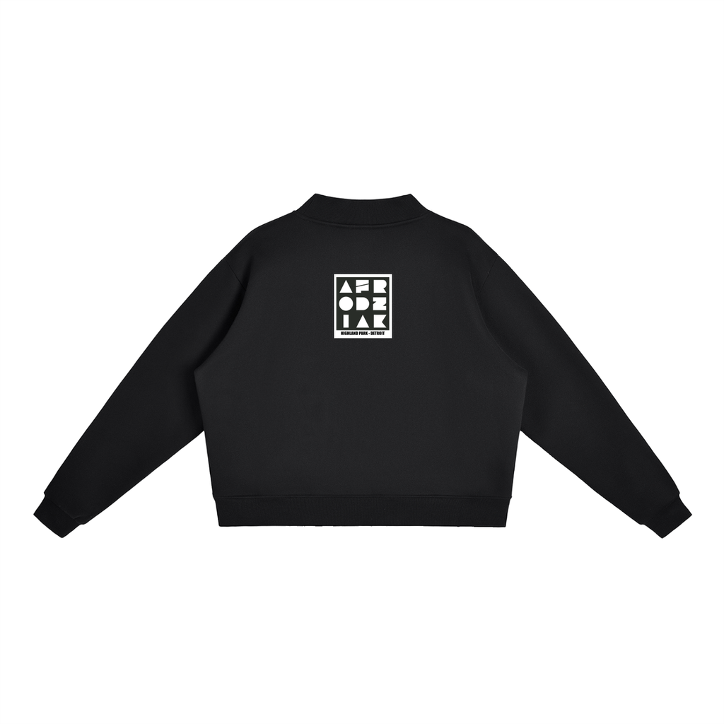 AfroDziak Fleece Mock-Neck Crew Sweatshirt